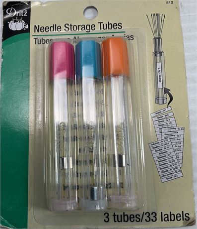 Tubes de rangement à aiguilles Dritz 3 tubes / 33 étiquettes