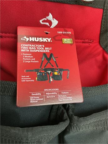 Ceinture porte-outils double sac entrepreneur avec bretelles