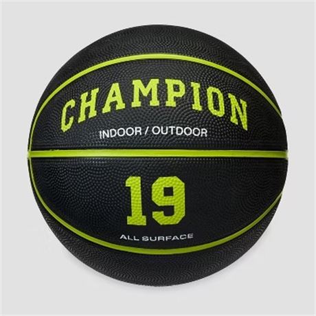Ballon de basketball Champion Downtown 27,5 po - noir/jaune
