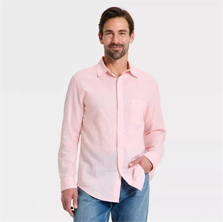L - Chemise manches longues rose GoodFellow