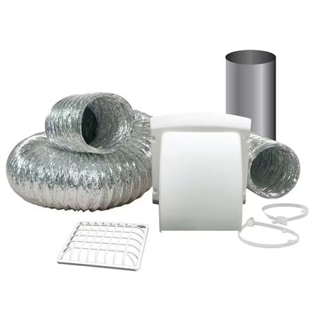 Kit évent sécheuse bouche large + conduit alu 4 po x 8 pi