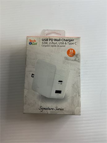 Chargeur mural USB 30 W, 2 ports USB et Type-C