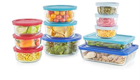 22pcs - Contenants alimentaires Pyrex Simply Store en verre