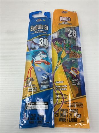 Cerf-volant dragon 28 po et cerf-volant requin 30 po