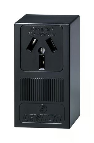 Prise Leviton 50 A 125/250 V noire 10-50R paquet de 1