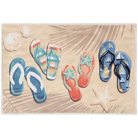 Tapis int/ext Liora Manne Impressions Beachside Flip Flops