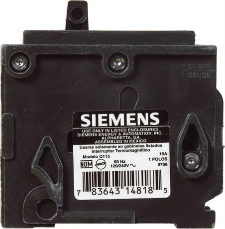 Disjoncteur unipolaire standard Siemens 15A