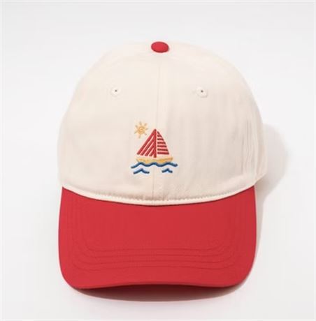 Casquette baseball voilier Frasier Sterling crème/rouge coton ajustable