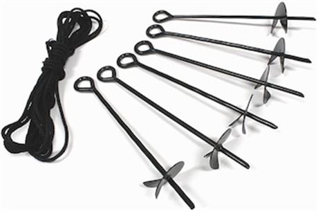Paquet de 8 - trousse ancrage King Canopy A6200 15 po avec corde, noir