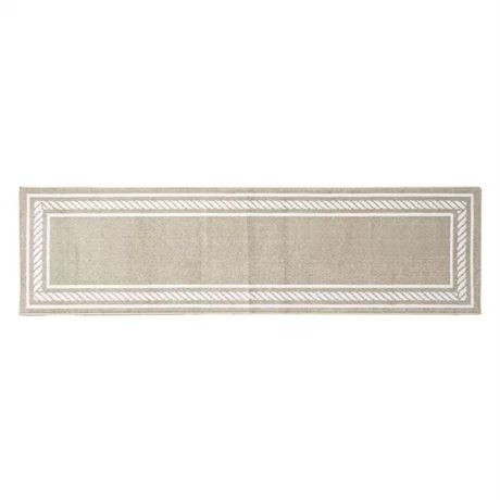 Tapis touffeté lavable antidérapant beige/blanc 2,2 x 8 pi