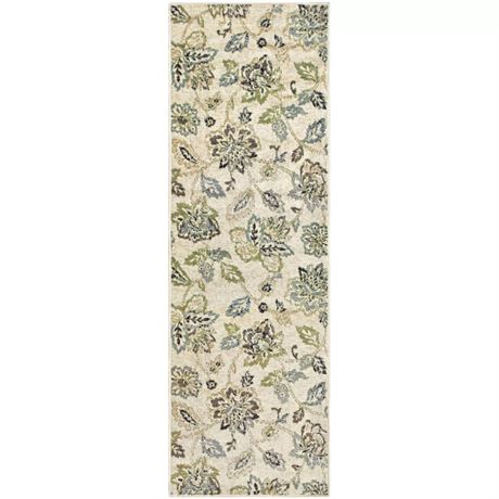 Tapis intérieur SUPERIOR Jacobean floral ferme moderne 2.6 x 8 pi