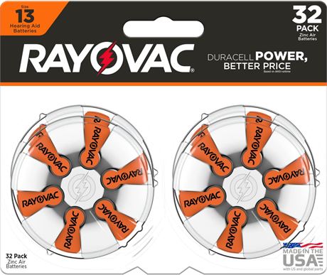 Piles auditives Rayovac taille 13 (paquet de 32)