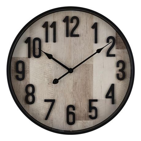 Horloge murale Hometrends 16 po gris délavé