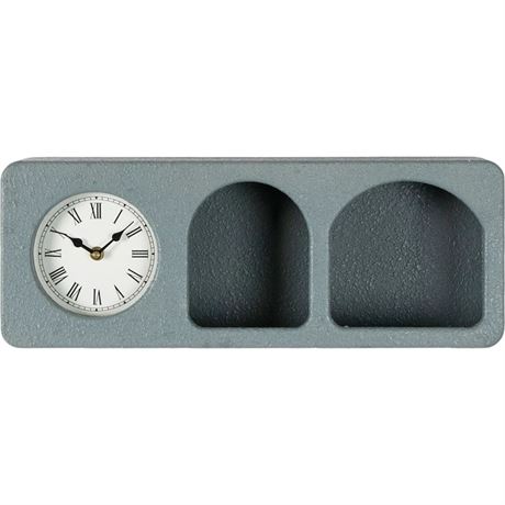 VOIR PHOTOS - Tablette murale arche avec horloge analogique (7,3 x 19 x 4,8 po)