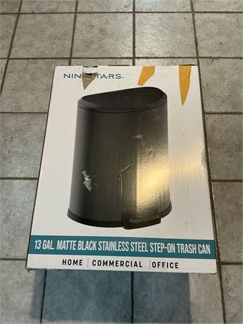 Poubelle Ninestars SOT-50-3MB forme D 13,2 gal inox noir mat à pédale