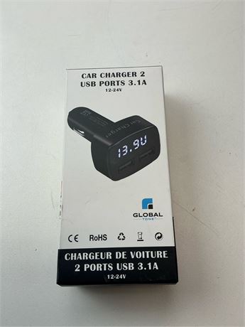 Chargeur auto 2 ports USB 3,1A