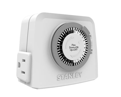 Minuterie mécanique intérieure Stanley TimeIt double 2 prises mise terre