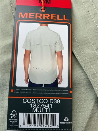 Chemise Merrell manches courtes homme M