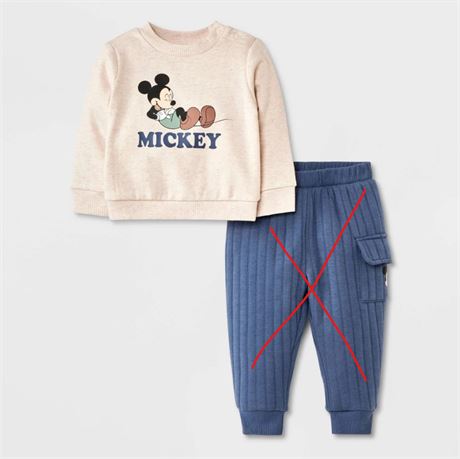CHANDAIL SEULEMENT - NOUVEAU-NÉ - Disney Mickey Mouse bébé garçons gris