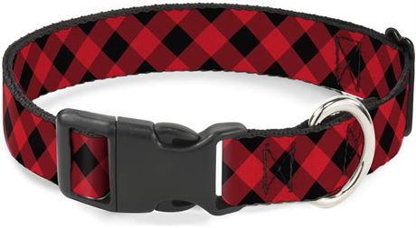 Collier SMALL pour chien Buckle-Down noir/rouge 1 po