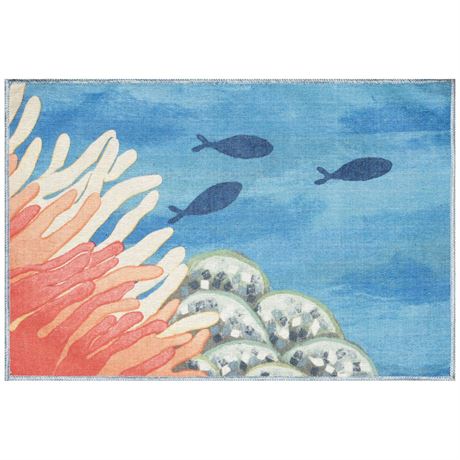 Tapis int/ext Liora Manne Impressions Reef bordé 23 x 59 po