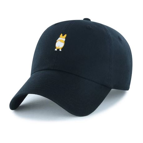 Casquette baseball coton adulte Lifestyle - noire motif chien ajustable