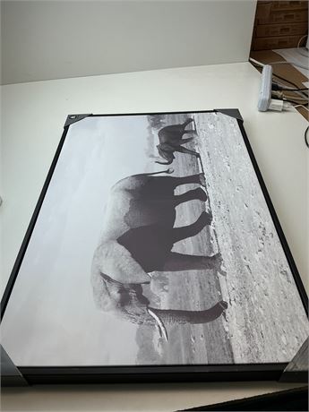 Cadre photo éléphant 30 x 1,5 x 20 po