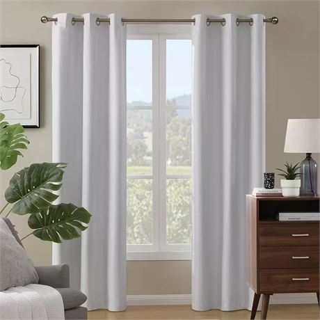1 PANNEAU - Rideau occultant Paloma blanc 38 x 95 po