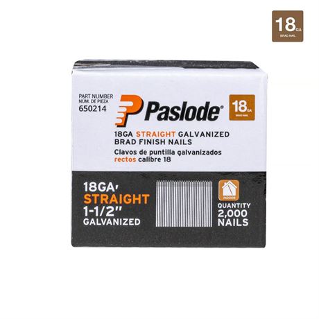 Clous de finition Paslode 18 ga galvanisés 1-1/2 po – 2 000 mcx