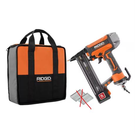 Agrafeuse finition pneumatique RIDGID 18 ga 1-1/2 po + sac entrepreneur