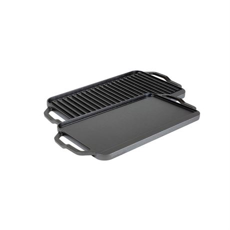 LODGE Gril/plaque réversible rectangulaire style Chef 20 x 10 po