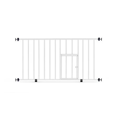Mini-barrière avec porte Carlson pour cage à chien - blanche