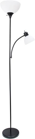 Lampe sur pied mère-fille Simple Designs avec liseuse – noire