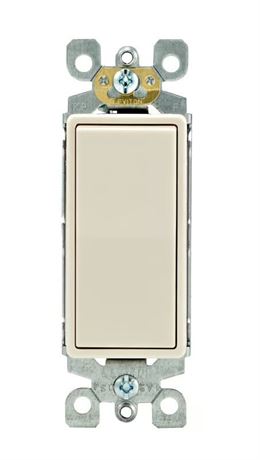 LOT DE 10 - Interrupteur silencieux Leviton Decora 15 A unipolaire amande clair