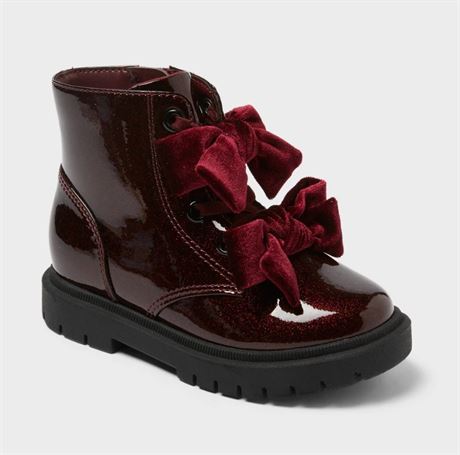 Bottes combat Estes Shimmer tout-petits Cat & Jack bourgogne 7T