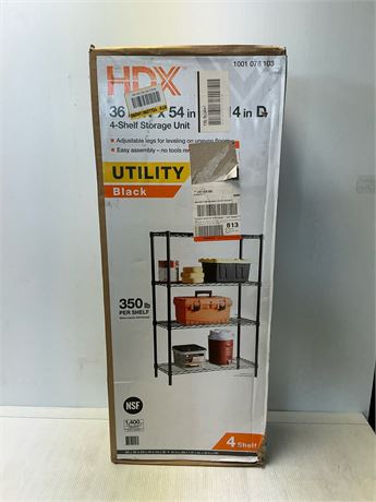 Étagère rangement 4 tablettes 36 x 14 x 54 po