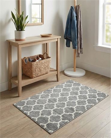 Tapis chemin Unique Loom Trellis 2 x 3 pi (gris foncé)