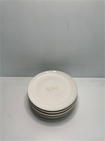 Lot de 7 petites assiettes blanches de Noël