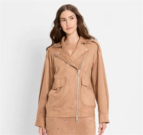 XS Manteau simili cuir brun