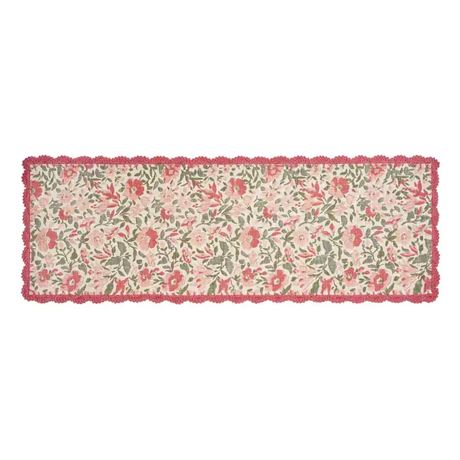Tapis chemin Sherston floral rose corail 1,7 x 5 pi