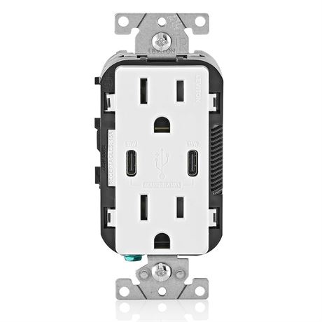 Prise murale USB-C double Leviton 30W