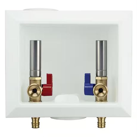 Boîte de prise laveuse laiton PEX-A 1/2 x 3/4 po filet boyau mâle