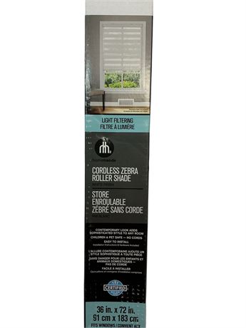 Store zébré sans fil Certified 36 x 72 po