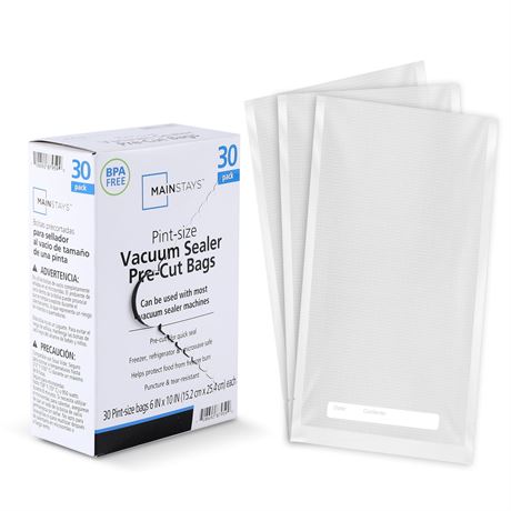 Sacs sous vide Mainstays pré-coupés pinte (30 pcs)