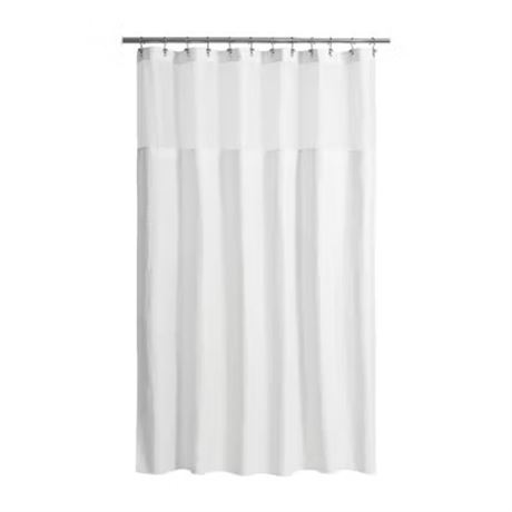 Ens. rideau douche Awesome Home polyester gaufré doublure à pression