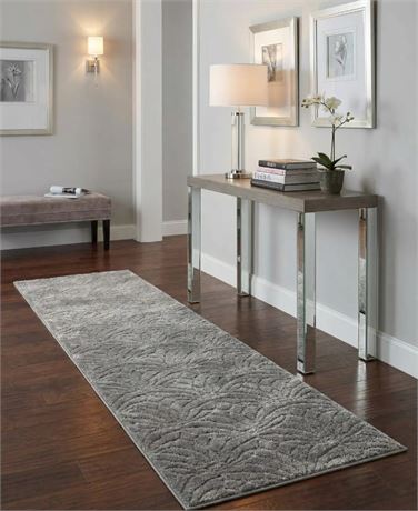 Tapis chemin Unique Loom Marilyn Monroe Glam gris argent 2 x 10 pi