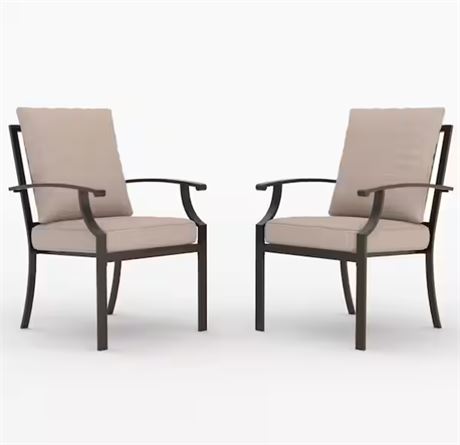 Ens. 2 pcs - chaises de salle à manger en métal