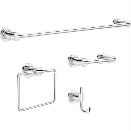 Ens. quincaillerie bain Nicoli 4 pcs barre 18 à 24 po + porte-rouleau