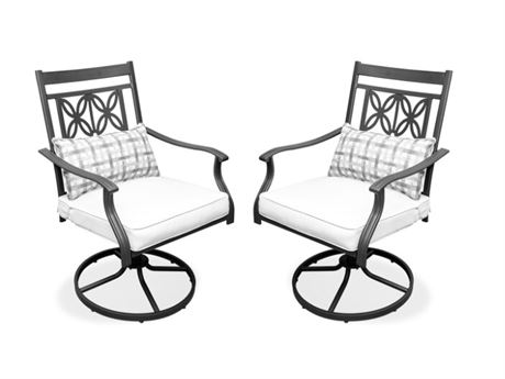 Ens. 2 - chaises pivotantes GARSING cadre acier noir salle à manger