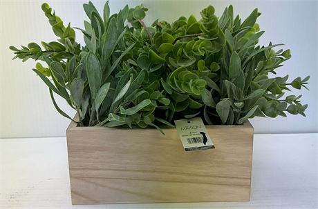 Plante artificielle Maison avec boîte en bois de platane